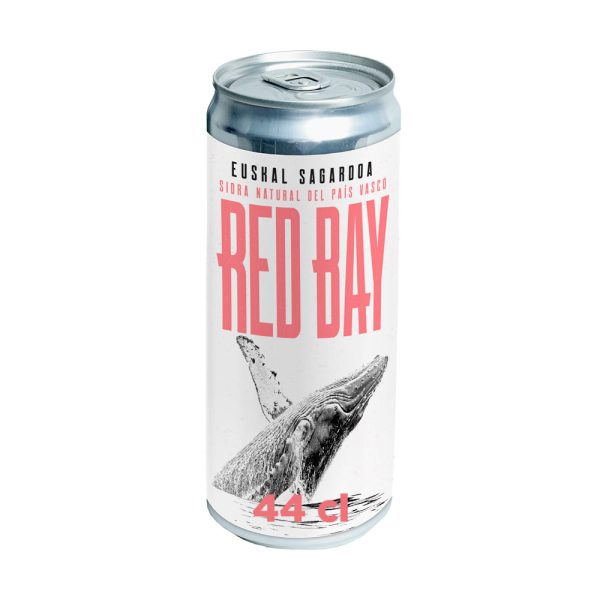 Lata de sidra Red Bay de 44 cl con ilustración de una ballena